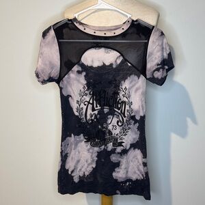 Vintage Affliction Women's Tie-Dye Cutout Tee